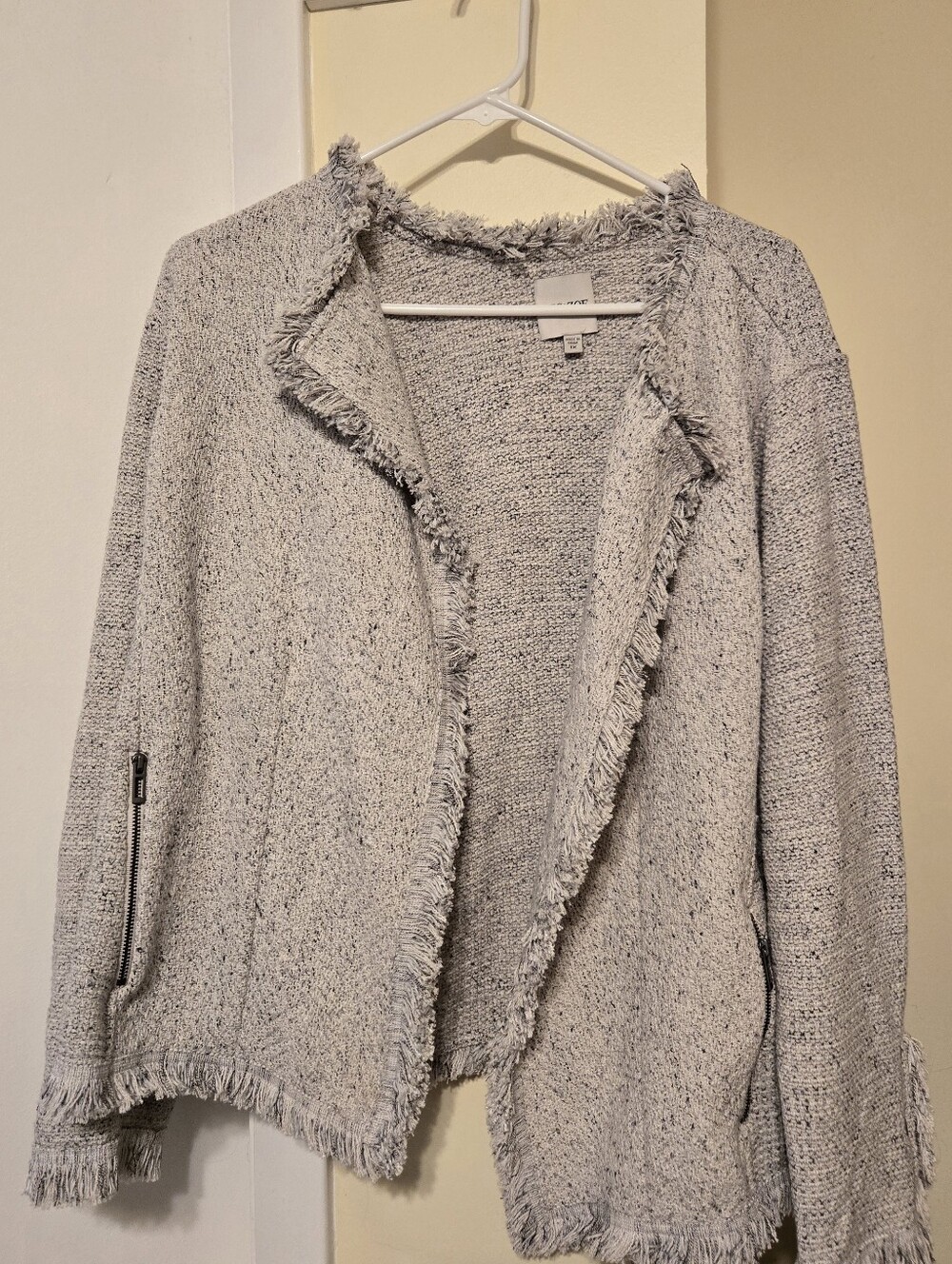 Nic And Zoe Fringe Mix Knit Jacket
